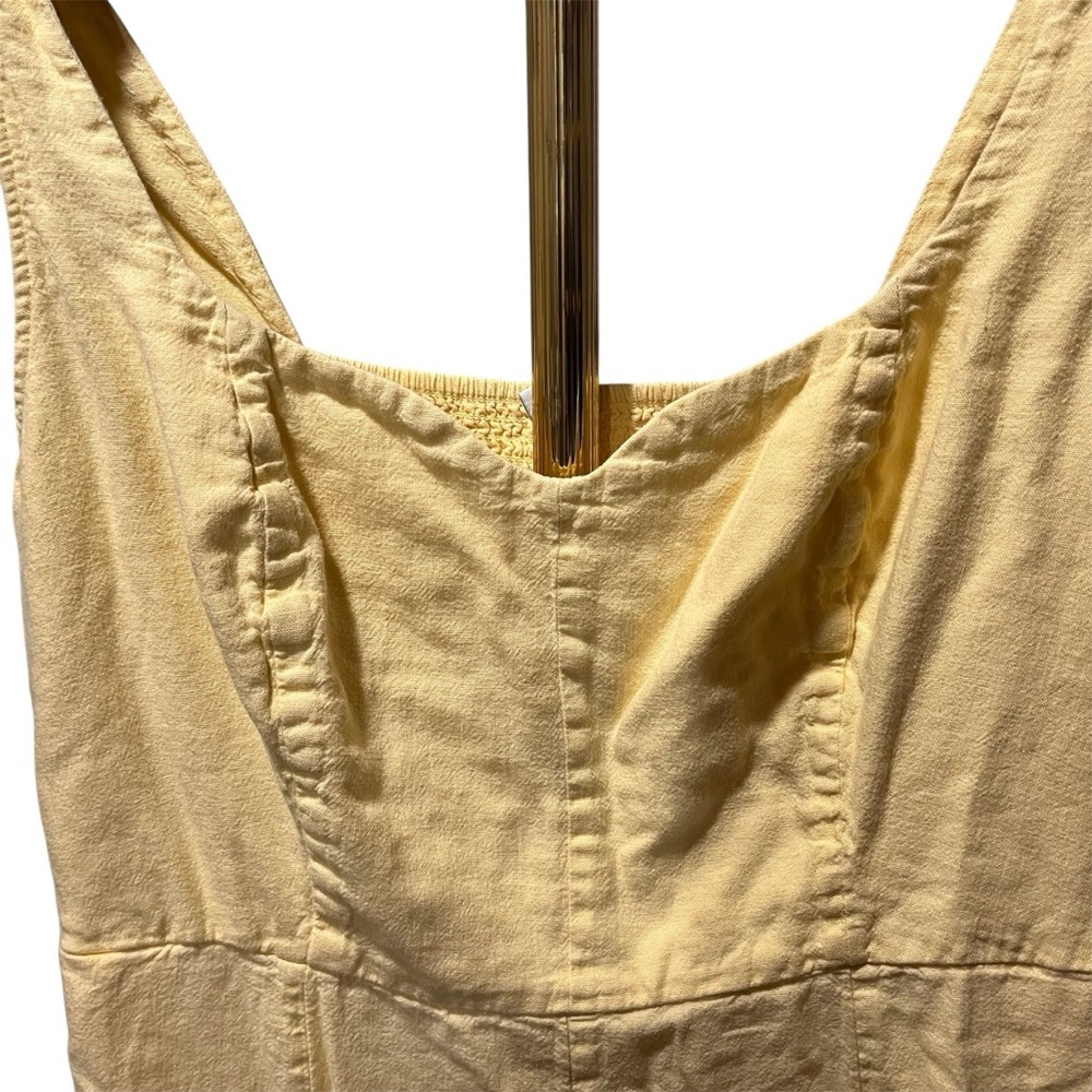 Old Navy Butter Yellow Linen Blend Midi Sweetheart Dress 2X - Picture 3 of 12